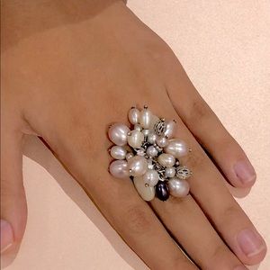 Gift Multicolor Cultured Freshwater Pearl Cluster timeless statement ring 6